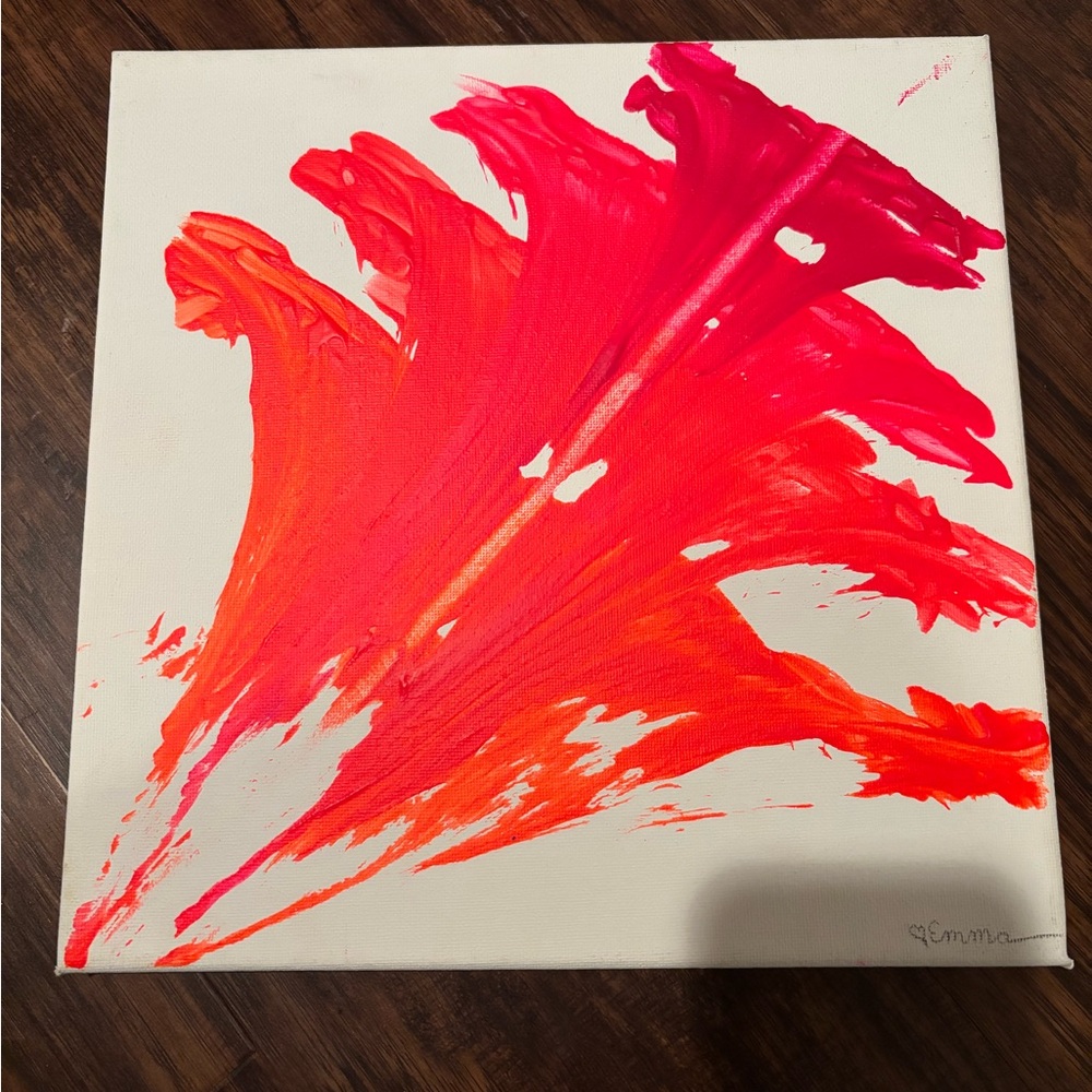 Vibrant Abstract Canvas Art in Red and Orange